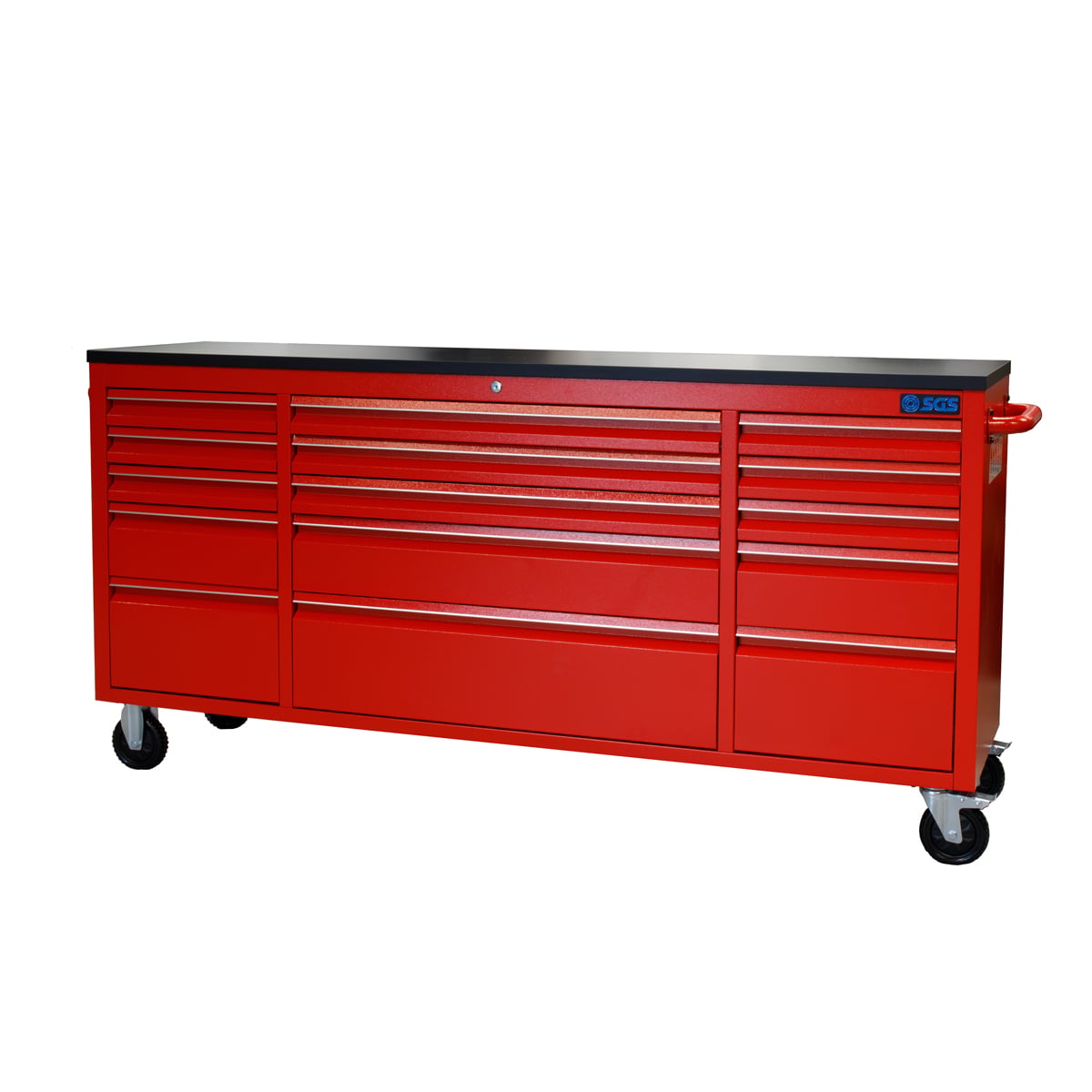 SGS 72in 15 Drawer Mobile Workbench & Heavy Duty Tool Chest | Red